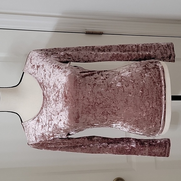 Dresscode LA, Size Unknown Dusty Rose Crushed Velvet Long Sleeve Top - Picture 1 of 9